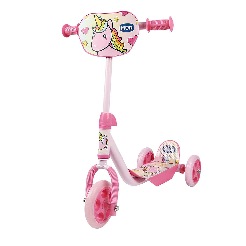 Patinete Infantil Criança Com Luz e Som 3 Rodas - Pink e Roxo - A Colorida  Utilidades